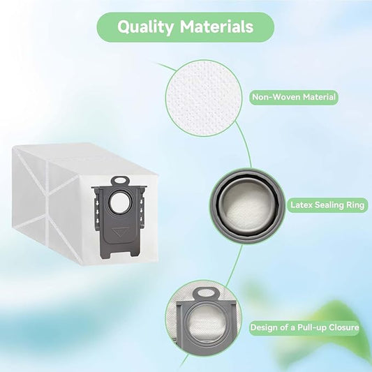 20 Pack Qrevo Dust Bags for Roborock Qrevo Series QV 35A, Qrevo S5V, Saros10r, Qrevo S, Qrevo Edge S5A, Qrevo 2R3W, S8 Max Ultra, S8 MaxV Ultra, Qrevo Curv S5X, Qrevo Master/Slim Robot Vacuum Cleaner