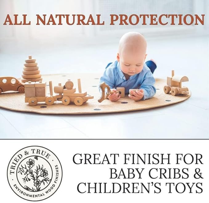 Tried & True Superior Varnish Oil Wood Finish & Sealer, 8 oz. - Natural Pine Resin & Linseed Oil, Ideal for Interior Furniture, Tables, Countertops - Food Safe, Scratch Resistant & Durable