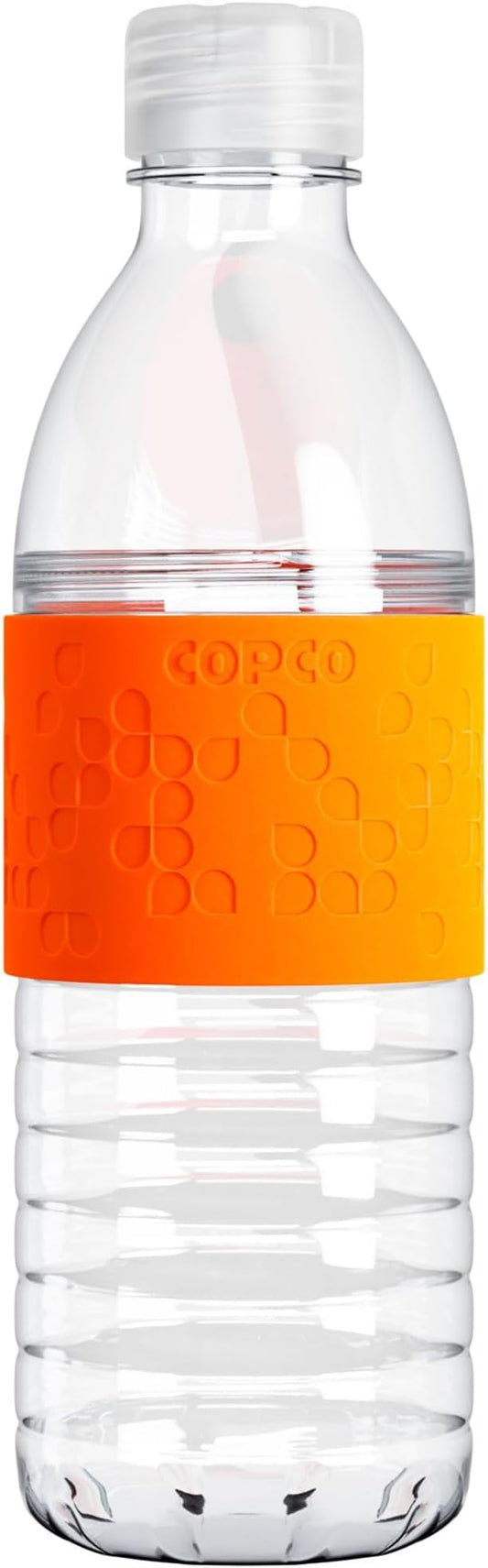 Copco Hydra 16.9 oz Water Bottle with Leak-Proof Lid - Tritan Reusable with Textured Grip Sleeve - BPA-Free, Shatter-Resistant, Dishwasher Safe for Travel, Gym, Work, Outdoors (Chevron Orange)