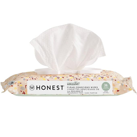 The Honest Company Hypoallergenic Multi-Use Baby Wipes for Sensitive Baby Skin, Terrazzo, 36 Count