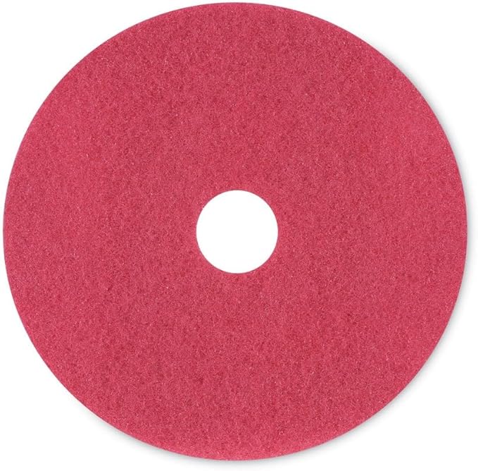 Boardwalk BWK4020RED 20 in. Diameter Buffing Floor Pads - Red (5/Carton)