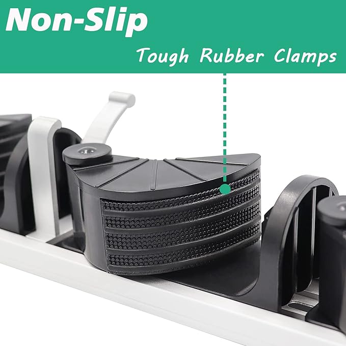 Mop And Broom Holder Wall Mount, Mop Holder, Garage Storage Garden Kitchen Tool Organizer Wall Hanger for Home Goods (4 Positions with 8 Hooks, Black)
