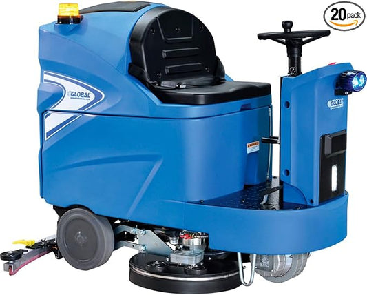 Global Industrial 641750 40 in. Auto Ride-On Floor Scrubber with Cleaning Path