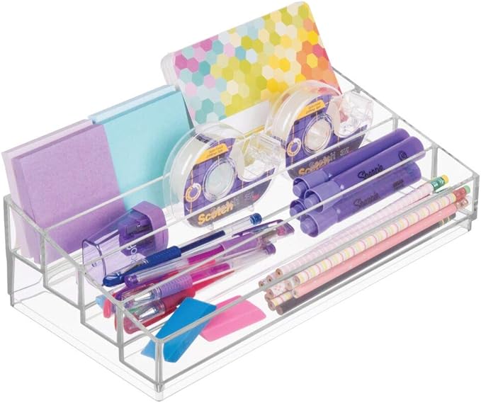 iDesign Tiered Cosmetics & Nail Polish Organizer, The Clarity Collection – 12.75 IN X 6.5IN X 3.75 IN, Clear