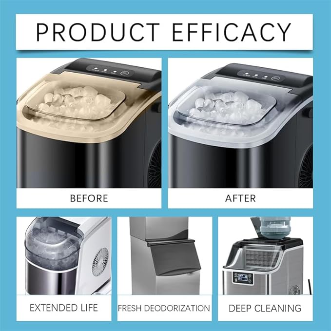 TIMLIFE Ice Machine Cleaner Maker Descaler - 24 Clean Tablets for Ice Machine, Compatible with Opal, Kitchenaid, Helps Remove Hard Water and Mineral Buildup for Great-Tasting Ice