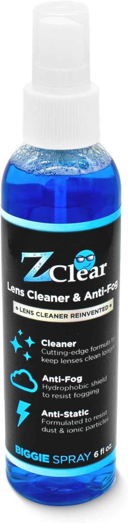 Z Clear Anti-Fog 6oz Spray | Eye glasses cleaner | Goggles anti fog | Sunglasses cleaner | Windshields | Mirrors | Visors | Safe for all Lenses |+ With Microfiber Cloth