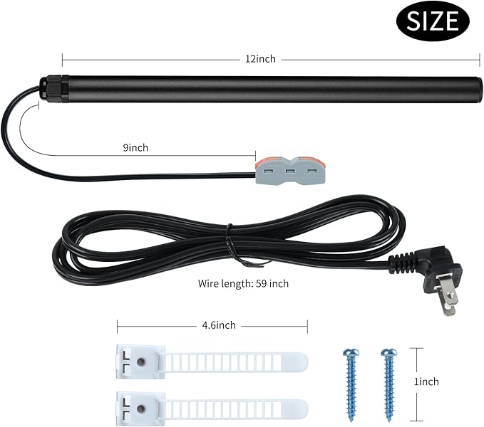 briidea Safe Dehumidifier Rod, Rod Reducing Humidity with Easy Installation and Plug Cord Easily Threading Through Safe's Hole, 12/16/24 inches Effective Coverage up to 100/150/300 Ft³, 110V