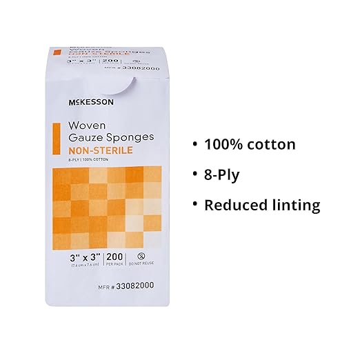 McKesson Woven Gauze Sponges, Non-Sterile, 8-Ply, 100% Cotton, 2 in x 2 in, 200 per Pack (3 X 3 Inch, 4000, Count)