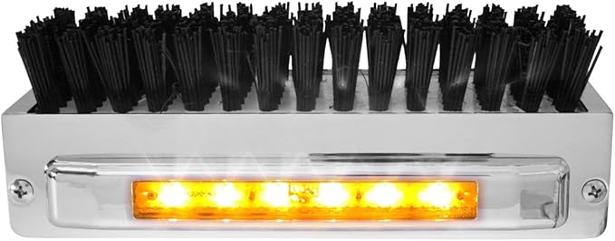 GG Grand General Chrome Aluminum 7-1/2" (L) x 2-5/8" (H) x 3" (D) Boot Caddies, Black Brush w/Amber/Amber LED