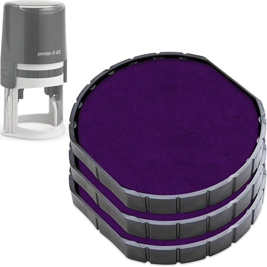E/R45 Replacement Pad Compatible for 2000 Plus Printer R45 - Water Based - Pack of 3 - Purple