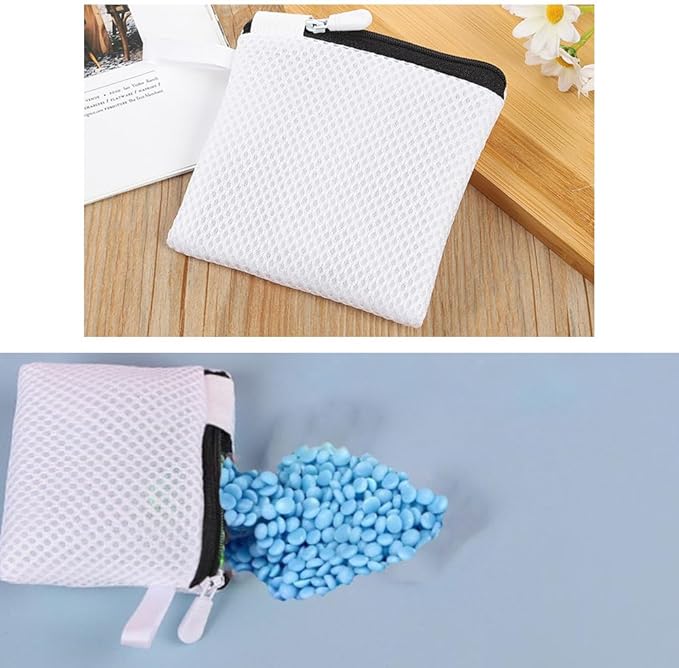 2 Pack In-Wash Scent Booster Beads Laundry Bag with Zipper Laundry Detergent Pacs Wash Bags for Soap Pacs Pods Sheets Scent Crystals Washing Machine Cleaner Descaler Deep Cleaning Tablets