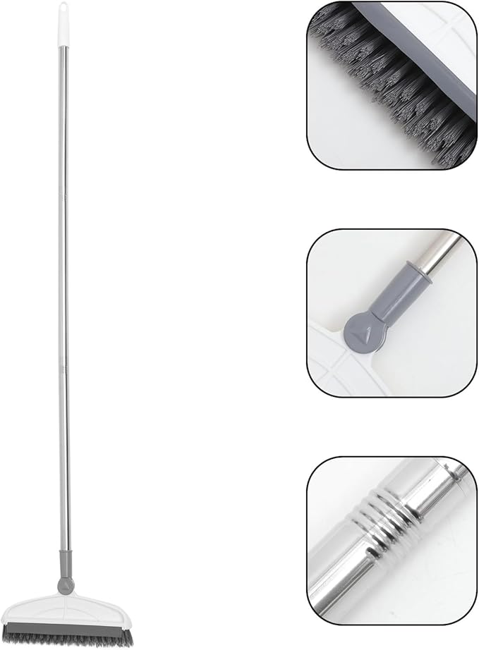 Floor Scrub Brush with Long Handle 126cm Hard Bristles Multi-use Shower and Bathroom Tile Grout Cleaning Brush for Home and Kitchen Floors