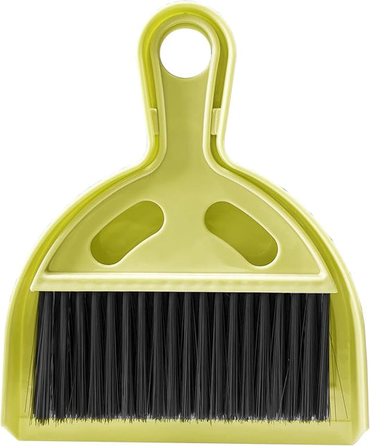 Mini Broom and Dustpan Set Small Broom with Dustpan Combo Set Portable Cleaning Tools for Home Office RV Learning Camping (Yellow)