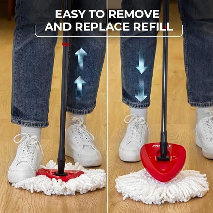 O-Cedar EasyWring Microfiber Spin Mop & Bucket Floor Cleaning System + 2 Extra Mop Head Replacements with Citrus and Lavender Pacs (Variety Pack)