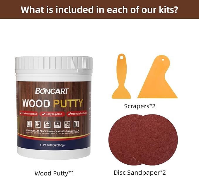 Wood Filler,Wood Putty,Wood Filler Paintable,Wood Repair Putty Stainable,9.87 Ounce White wood filler,Wood furniture repair kit,Quickly repair any broken and defective wooden furniture