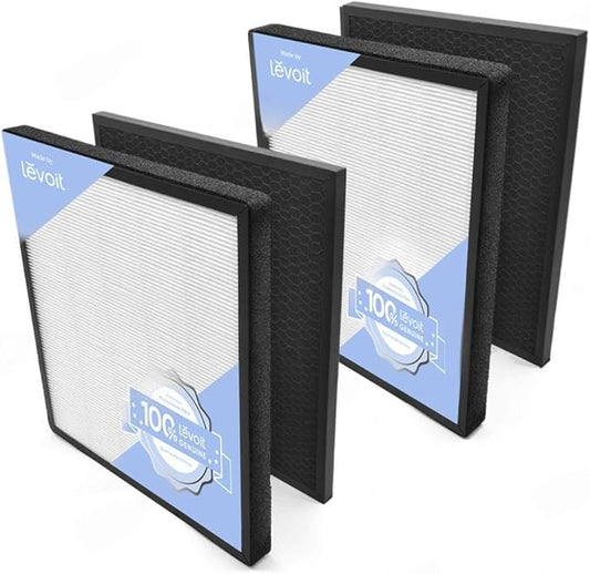 LEVOIT LV-PUR131 Replacement Filter, Genuine Air Purifier Filter, High-Efficiency Activated Carbon for Removal of Odor, Smoke, Pollen, Allergens, LV-PUR131-RF, 2 Pack