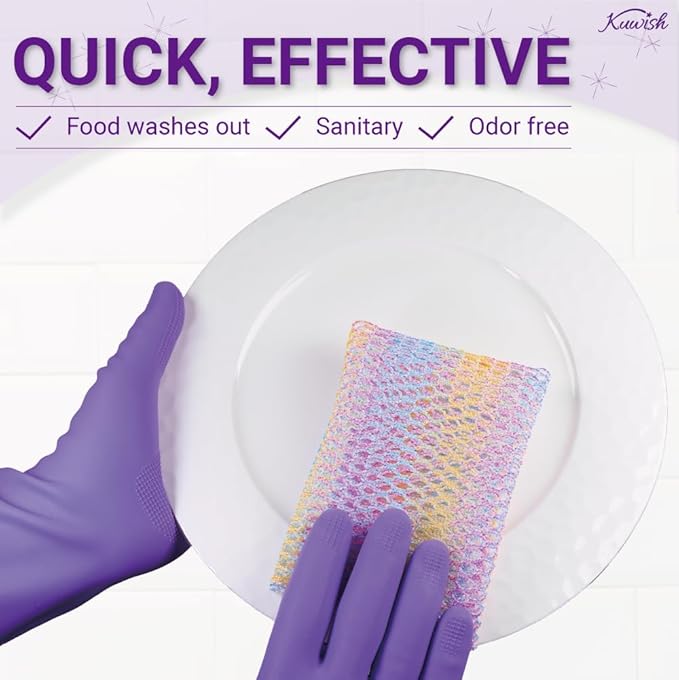 Rainbow Mesh Scrubber Set - 4 Pack Multi-Color, Multi-Purpose, Durable and Non-Scratch Cleansing Sponges for Kitchen, Bathroom, and Home Cleaning Essentials