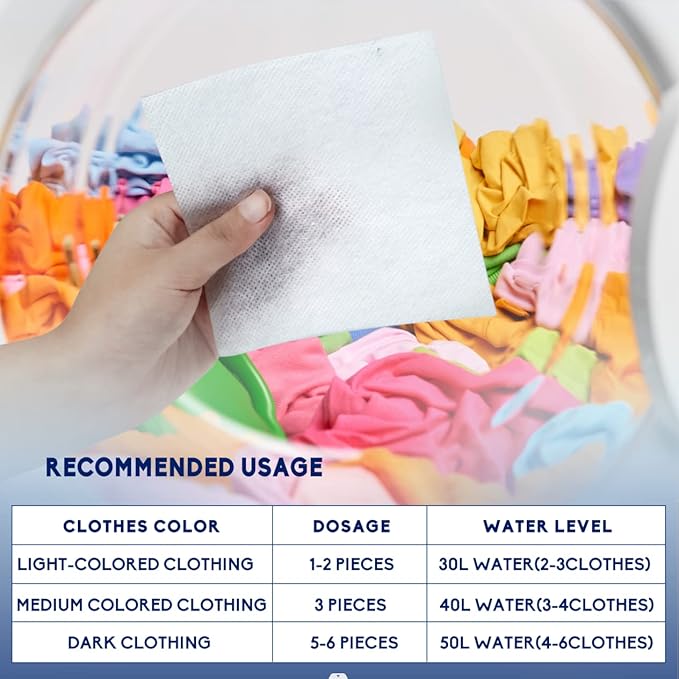 Color Absorber Laundry Sheets 80 Count, Dye Catcher to Prevent Clothes from Smearing, Fragrance Free Color Trapping Sheets for Home School or Apartment