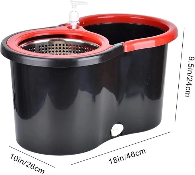 Spin Mop and Bucket with Wringer Set, 360° Spinning Mop System 3 Mop Refill