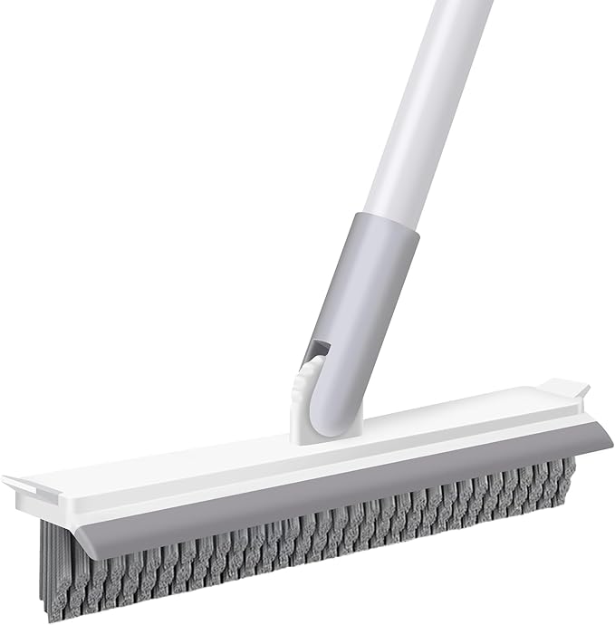 Grout Brush with Long Handle, Floor Cleaning Scrubber with Stiff Bristles for Tile Line, Shower, Crevice, Bathroom, Kitchen and Hard-to-Reach Corners