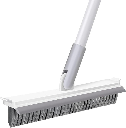 Grout Brush with Long Handle, Floor Cleaning Scrubber with Stiff Bristles for Tile Line, Shower, Crevice, Bathroom, Kitchen and Hard-to-Reach Corners