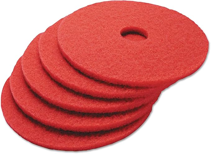 Boardwalk 4013RED Standard Floor Pads 13" dia Red 5/Carton