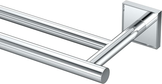 Gatco 5614 Mode Double Towel Bar, Chrome/Wall Mounted 24 Inch Double Towel Holder Rack for Bathroom