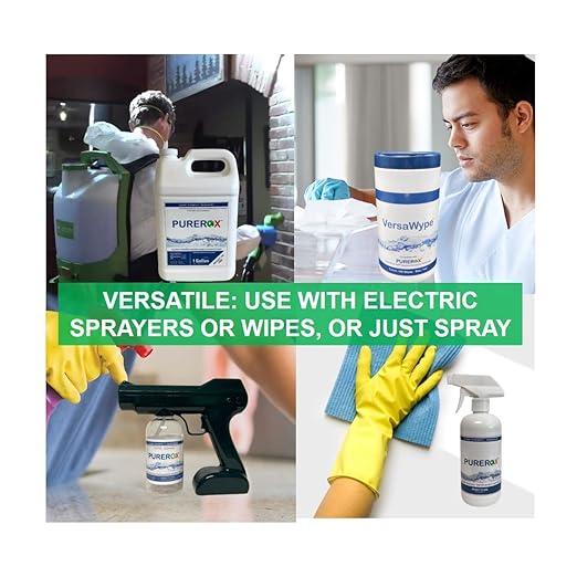 Disinfectant (1 Gallon, 4pk) Eliminate 99.9999% viruses, Norovirus, HIV, MRSA and Fungi. PUREROX Hypochlorous Technology. Hospital Grade. Use Anywhere. No Residue.No Rinse. Good All Surfaces