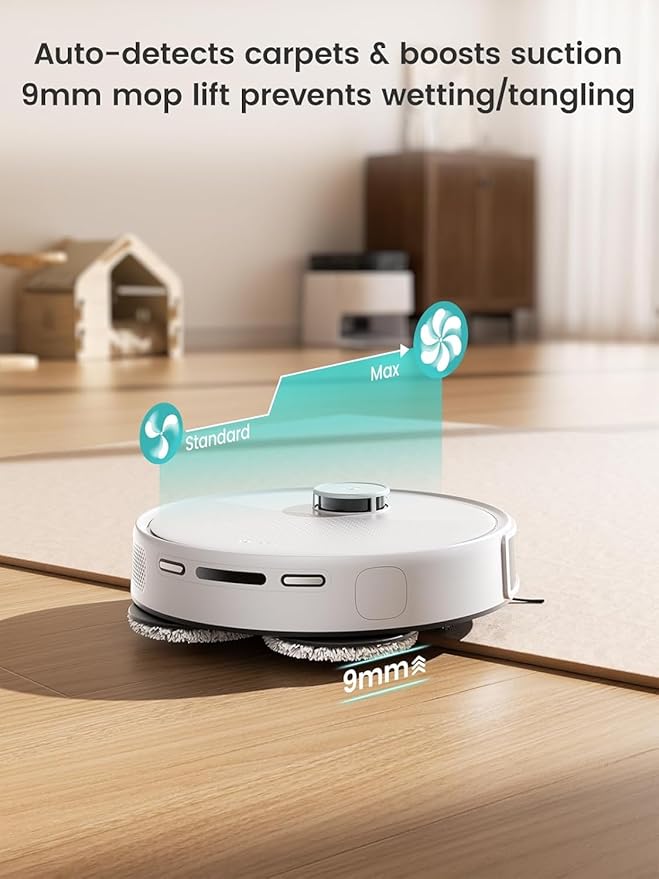 Lefant LiDAR Robot Vacuum and Mop, 15000Pa Suction, 90-Day Self-Emptying, Obstacle Avoidance, Auto Mop Washing&Drying, All-in-One for Pet Hair Carpet, 5G WiFi Alexa/APP/iWatch Control, M3