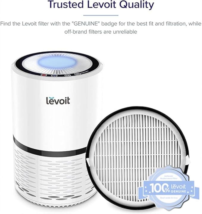 LEVOIT LV-H132 Replacement Filter, Genuine LV-H132-RF Air Purifier Filters, High-Efficiency Activated Carbon for Removal of Smoke, Odor, Allergens, Pollen, 4 Pack
