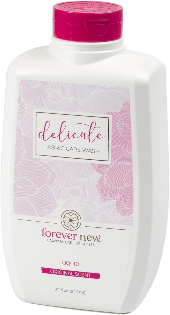 FOREVER NEW Delicate Hypoallergenic Laundry Detergent Liquid - 100 to 128 Large Loads - Gentle washing detergent for Silk, Cashmere, Bra, Undergarments, Wool etc. - Original Scented - 32oz (2pack)