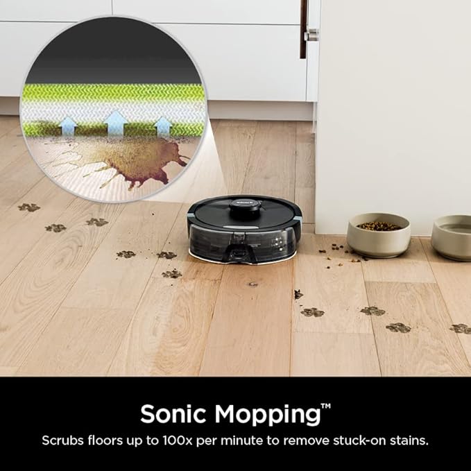 SHARK RV2620WD AI Ultra Robot Vacuum and Mop with Matrix Clean Navigation, CleanEdge Technology, Perfect for Pet Hair, Carpets, Hard Floors, Compatible with Alexa, Black/Mocha