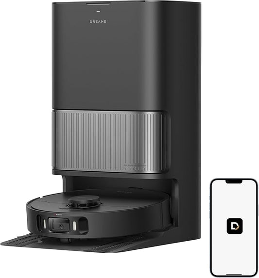 DREAME L40 Ultra Gen 2 Robot Vacuum and Mop with 25,000Pa Suction, Extendable Side Brush and Mop, All-in-One Self-Emptying & Cleaning Dock, Voice & App Control, Black