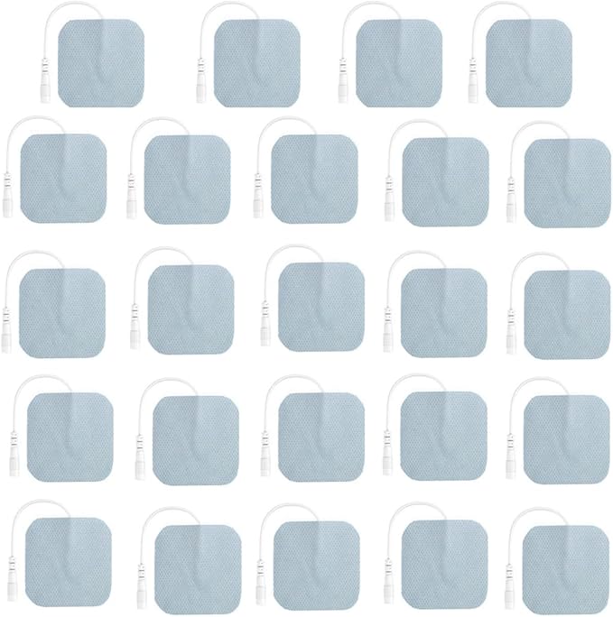 TENS Unit Pads 24 Pieces Wired Self-Adhesive Electrodes Premium Replacement Pads for TENS Units - 2x2 Inches (2x2-24 Pcs)