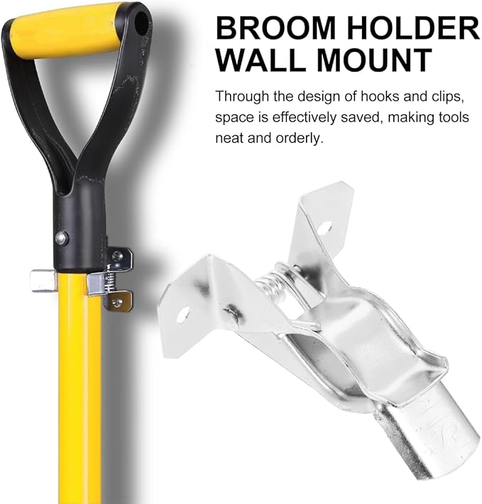Uonlytech 10Pcs Mop and Broom Holder Wall Mounted Organizer with Grippers for Home Storage Kitchen Bathroom Garage Space Saving