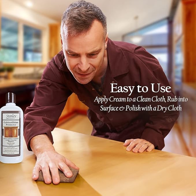 STANLEY HOME PRODUCTS CabinetShine Protector - Furniture Cleaner and Polish - Removes Dust Dirt and Grime Restores and Renews Protects Wood Finish Cinnamon Scent Suitable for Home and Commercial Use