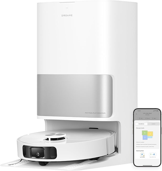 DREAME L10s Ultra Gen 2 Robot Vacuum and Mop, 10,000Pa Suction, MopExtend Tech, All-in-One Base Station, 75 Days Auto-Empty, Mop Self-Washing&Drying, Smart Obstacle Avoidance, Carpet Cleaning