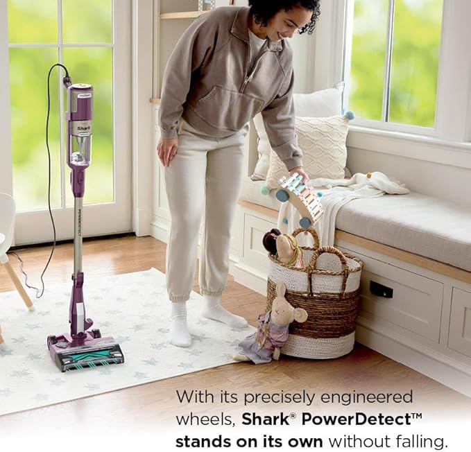 Shark POWERDETECT Ultra-Light Corded Stick Vacuum with DuoClean Technology, Self-Cleaning Brushroll for No Hair Wrap, Anti-Allergen Complete Seal, and Odor Neutralizer Technology, Purple, HZ4001AMZ