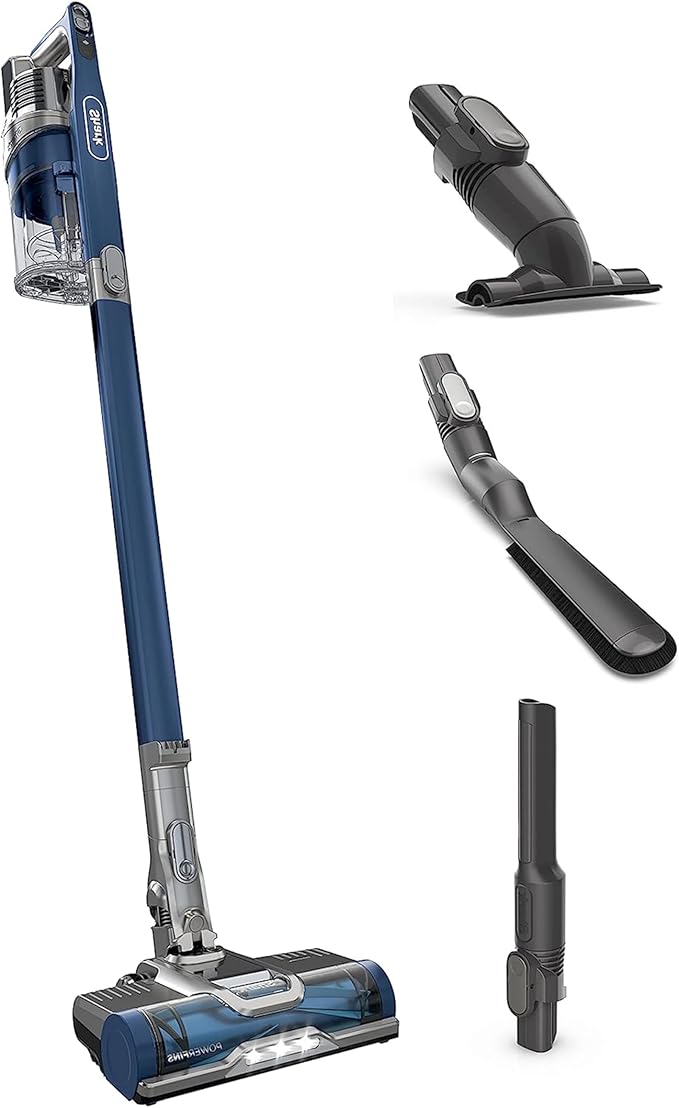 Shark Cordless Pet Plus Vacuum with HEPA Filter, Powerful Suction, Lightweight, 40min Runtime, Anti-Allergen Complete Seal, PowerFins, Self-Cleaning Brushroll, for Carpets & Hardfloors, Blue, IZ361H