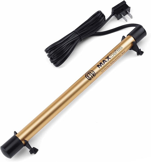 Gun Safe Dehumidifier Rod, Dry Rod - Easy Installation Plug-in Electric Dehumidifier Eliminates Moisture for Gun Safes & Cabinets, ETL Approved，12in