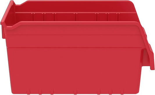Akro-Mils 30080 Plastic Nesting ShelfMax Storage Bin Box, 12x8x6-Inch, Red (8-Pack)