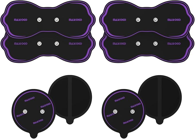 Wireless TENS Unit Electrode Pads Combo Set – 8-Pack Multi-Size Replacement Pads for Wireless TENS Units, Reusable with 3.5mm Snap Connectors (Please Check Electrode Pad Sizes Before Purchase)