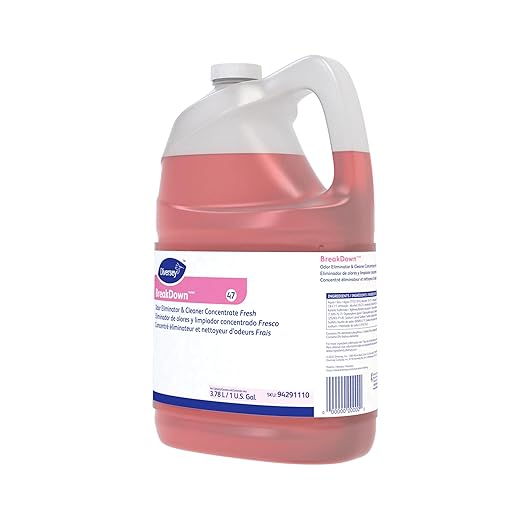 Diversey 94291110 Breakdown Odor Eliminator, Enzyme Eliminates Odors & Stains on Hard Surfaces & Carpet, Fresh Scent, Concentrate, 1-Gallon