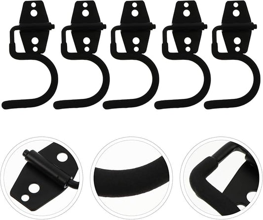 LIFKOME 5Pcs S-Type Wall Mounted Cleaning Tools Organizer Mop Broom Holder Wall Mounted Garage Tool Organizer (Black)