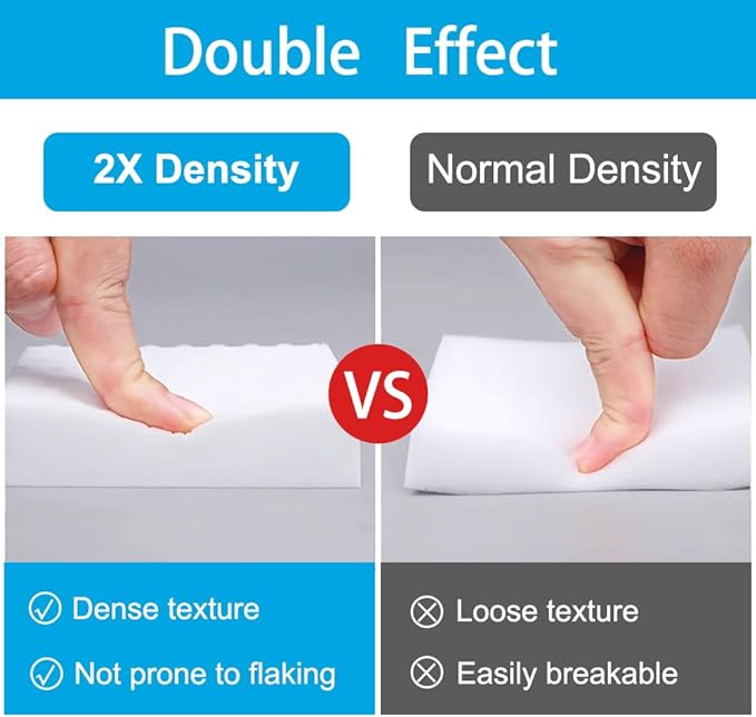 Magic Sponge Erasers, 50 Pack 2X Density Stronger Melamine Sponge Foam Pads, Multi-Functional Household Cleaning Supplies Cleaner for Kitchen, Bathroom, Bathtub, Sink, Wall Cleaner