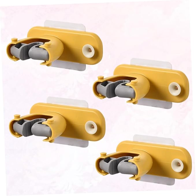 4pcs Super-slip Mop Holder Rack Broom Hanger Wall-mounted Mop Holder for Kitchen Bathroom Laundry