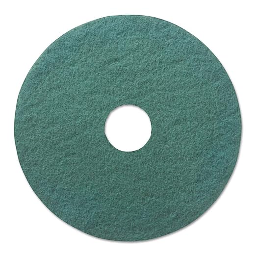 Boardwalk Heavy-Duty Scrubbing Floor Pads, 13" Diameter, Green, 5/Carton