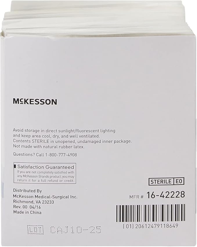 McKesson Premium Woven Gauze Sponges, Sterile, 8-Ply, USP Type VII, 100% Cotton, 2 in x 2 in, 2 per Pack, 50 Packs, 100 Total