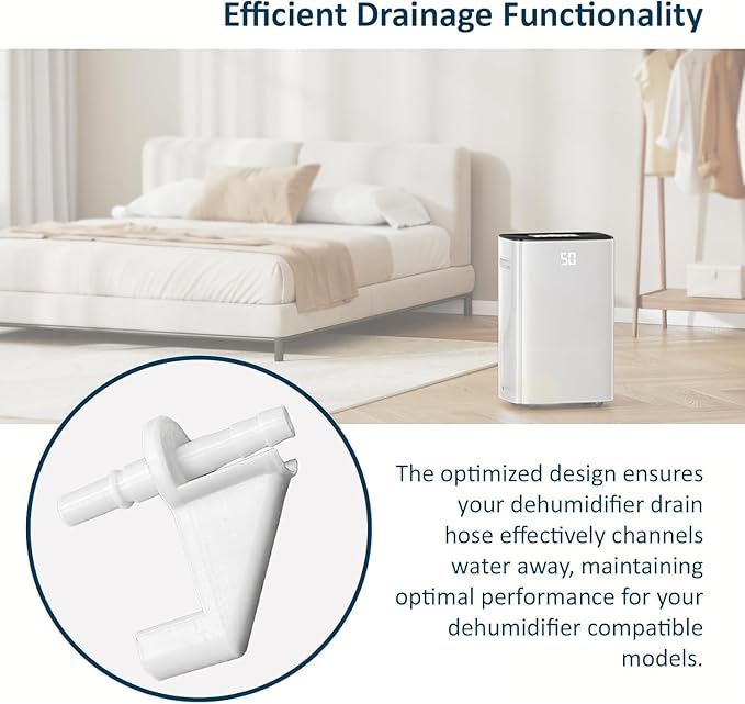 Dehumidifier Parts Upgraded Dehumidifier Drain Hose Adapter Compatible with Aeonair Whirlpool Idylis Whynter Rpd-702wp Dehumidifiers (White）