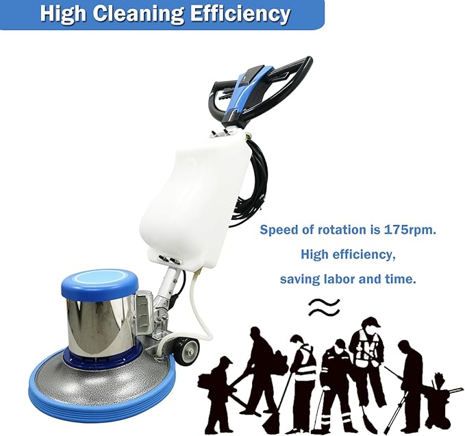 INTSUPERMAI Commercial Floor Buffer Industrial Floor Polisher Buffer Machine 17" Single Pad Tile Scrubber Burnisher Floor Scrubber Cleaner Heavy Duty Tile Scrubber 175rpm/min 110V